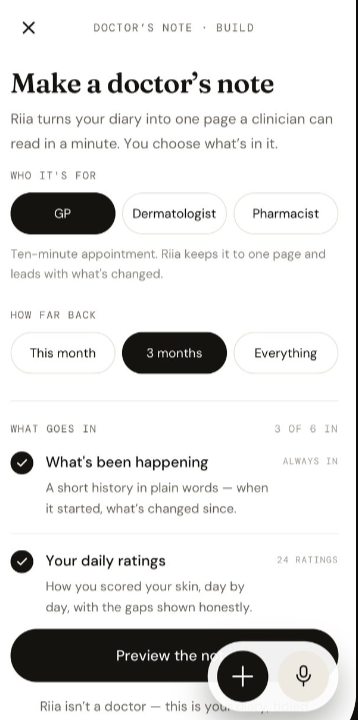 Build a doctor's note from your diary